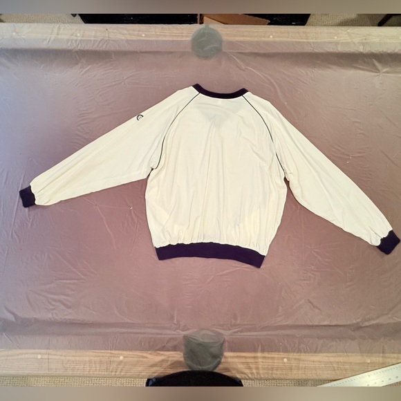 Black/White Lightweight Golf Windbreaker Shirt Jacket V-Neck/Side Pockets Large - Picture 3 of 9